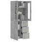vidaXL Aparador alto madera contrachapada gris hormigón 69,5x34x180 cm vidaXL Aparador alto madera contrachapada gris hormigón 69,5x34x180 cm