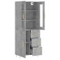 vidaXL Aparador alto madera contrachapada gris hormigón 69,5x34x180 cm vidaXL Aparador alto madera contrachapada gris hormigón 69,5x34x180 cm