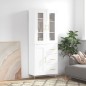 vidaXL Aparador alto madera contrachapada blanco brillo 69,5x34x180 cm