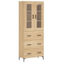vidaXL Aparador alto madera contrachapada color roble 69,5x34x180 cm