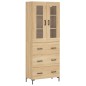 vidaXL Aparador alto madera contrachapada color roble 69,5x34x180 cm vidaXL Aparador alto madera contrachapada color roble 69,5x34x180 cm