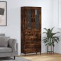 vidaXL Aparador alto madera contrachapada roble ahumado 69,5x34x180 cm vidaXL Aparador alto madera contrachapada roble ahumado 69,5x34x180 cm