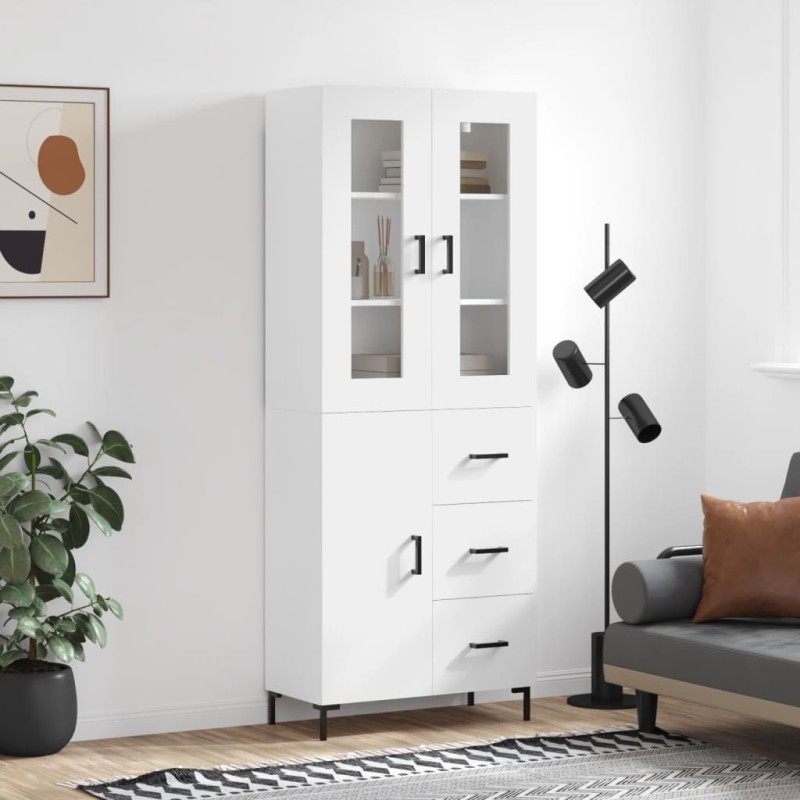 vidaXL Aparador alto madera contrachapada blanco 69,5x34x180 cm vidaXL Aparador alto madera contrachapada blanco 69,5x34x180 cm