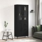 vidaXL Aparador alto madera contrachapada negro 69,5x34x180 cm
