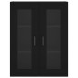 vidaXL Aparador alto madera contrachapada negro 69,5x34x180 cm