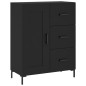 vidaXL Aparador alto madera contrachapada negro 69,5x34x180 cm