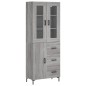 vidaXL Aparador alto madera contrachapada gris sonoma 69,5x34x180 cm