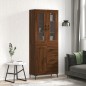 vidaXL Aparador alto madera contrachapada marrón roble 69,5x34x180 cm vidaXL Aparador alto madera contrachapada marrón roble 69,5x34x180 cm