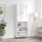 vidaXL Aparador alto madera contrachapada blanco brillo 69,5x34x180 cm