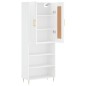 vidaXL Aparador alto madera contrachapada blanco brillo 69,5x34x180 cm