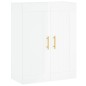 vidaXL Aparador alto madera contrachapada blanco brillo 69,5x34x180 cm