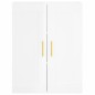 vidaXL Aparador alto madera contrachapada blanco brillo 69,5x34x180 cm