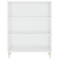 vidaXL Aparador alto madera contrachapada blanco brillo 69,5x34x180 cm