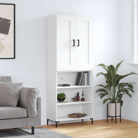 vidaXL Aparador alto madera contrachapada blanco 69,5x34x180 cm