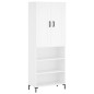 vidaXL Aparador alto madera contrachapada blanco 69,5x34x180 cm