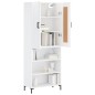 vidaXL Aparador alto madera contrachapada blanco brillo 69,5x34x180 cm vidaXL Aparador alto madera contrachapada blanco brillo 69,5x34x180 cm