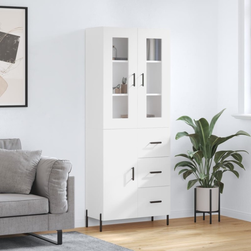 vidaXL Aparador alto madera contrachapada blanco 69,5x34x180 cm vidaXL Aparador alto madera contrachapada blanco 69,5x34x180 cm
