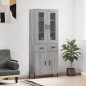 vidaXL Aparador alto madera contrachapada gris sonoma 69,5x34x180 cm vidaXL Aparador alto madera contrachapada gris sonoma 69,5x34x180 cm
