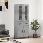 vidaXL Aparador alto madera contrachapada gris hormigón 69,5x34x180 cm vidaXL Aparador alto madera contrachapada gris hormigón 69,5x34x180 cm