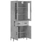 vidaXL Aparador alto madera contrachapada gris hormigón 69,5x34x180 cm vidaXL Aparador alto madera contrachapada gris hormigón 69,5x34x180 cm