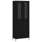 vidaXL Aparador alto madera contrachapada negro 69,5x34x180 cm vidaXL Aparador alto madera contrachapada negro 69,5x34x180 cm