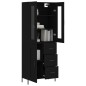 vidaXL Aparador alto madera contrachapada negro 69,5x34x180 cm vidaXL Aparador alto madera contrachapada negro 69,5x34x180 cm
