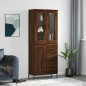 vidaXL Aparador alto madera contrachapada marrón roble 69,5x34x180 cm