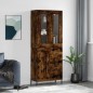 vidaXL Aparador alto madera contrachapada roble ahumado 69,5x34x180 cm vidaXL Aparador alto madera contrachapada roble ahumado 69,5x34x180 cm