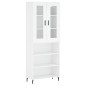 vidaXL Aparador alto madera contrachapada blanco 69,5x34x180 cm