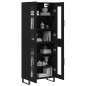 vidaXL Aparador alto madera contrachapada negro 69,5x34x180 cm vidaXL Aparador alto madera contrachapada negro 69,5x34x180 cm