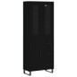 vidaXL Aparador alto madera contrachapada negro 69,5x34x180 cm vidaXL Aparador alto madera contrachapada negro 69,5x34x180 cm