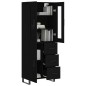 vidaXL Aparador alto madera contrachapada negro 69,5x34x180 cm vidaXL Aparador alto madera contrachapada negro 69,5x34x180 cm