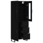 vidaXL Aparador alto madera contrachapada negro 69,5x34x180 cm vidaXL Aparador alto madera contrachapada negro 69,5x34x180 cm