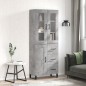 vidaXL Aparador alto madera contrachapada gris hormigón 69,5x34x180 cm vidaXL Aparador alto madera contrachapada gris hormigón 69,5x34x180 cm