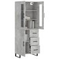 vidaXL Aparador alto madera contrachapada gris hormigón 69,5x34x180 cm vidaXL Aparador alto madera contrachapada gris hormigón 69,5x34x180 cm