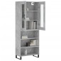 vidaXL Aparador alto madera contrachapada gris hormigón 69,5x34x180 cm vidaXL Aparador alto madera contrachapada gris hormigón 69,5x34x180 cm