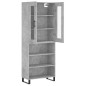 vidaXL Aparador alto madera contrachapada gris hormigón 69,5x34x180 cm vidaXL Aparador alto madera contrachapada gris hormigón 69,5x34x180 cm