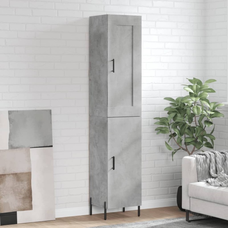 vidaXL Aparador de madera contrachapada gris hormigón 34,5x34x180 cm vidaXL Aparador de madera contrachapada gris hormigón 34,5x34x180 cm