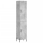 vidaXL Aparador de madera contrachapada gris hormigón 34,5x34x180 cm vidaXL Aparador de madera contrachapada gris hormigón 34,5x34x180 cm