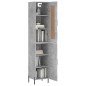 vidaXL Aparador de madera contrachapada gris hormigón 34,5x34x180 cm vidaXL Aparador de madera contrachapada gris hormigón 34,5x34x180 cm