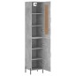 vidaXL Aparador de madera contrachapada gris hormigón 34,5x34x180 cm vidaXL Aparador de madera contrachapada gris hormigón 34,5x34x180 cm