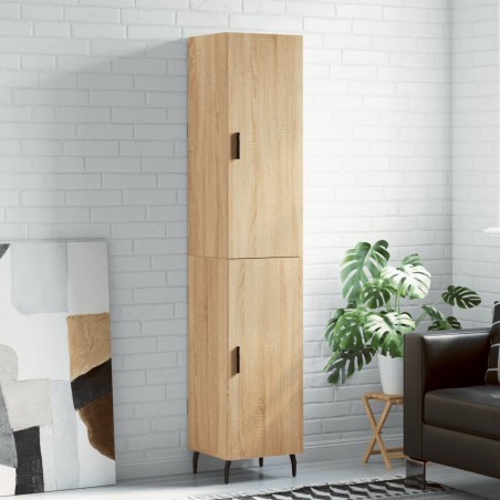 vidaXL Aparador de madera contrachapada roble Sonoma 34,5x34x180 cm