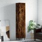 vidaXL Aparador de madera contrachapada roble ahumado 34,5x34x180 cm vidaXL Aparador de madera contrachapada roble ahumado 34,5x34x180 cm