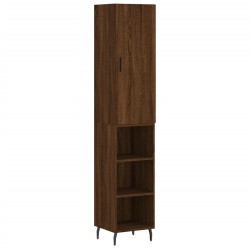 vidaXL Aparador alto madera contrachapada roble marrón 34,5x34x180 cm