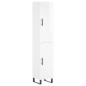 vidaXL Aparador alto madera contrachapada blanco brillo 34,5x34x180 cm