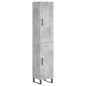 vidaXL Aparador de madera contrachapada gris hormigón 34,5x34x180 cm vidaXL Aparador de madera contrachapada gris hormigón 34,5x34x180 cm