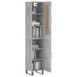 vidaXL Aparador de madera contrachapada gris hormigón 34,5x34x180 cm vidaXL Aparador de madera contrachapada gris hormigón 34,5x34x180 cm