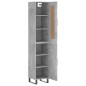 vidaXL Aparador de madera contrachapada gris hormigón 34,5x34x180 cm vidaXL Aparador de madera contrachapada gris hormigón 34,5x34x180 cm