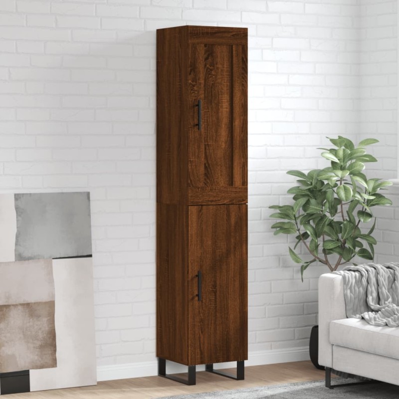 vidaXL Aparador alto madera contrachapada roble marrón 34,5x34x180 cm vidaXL Aparador alto madera contrachapada roble marrón 34,5x34x180 cm