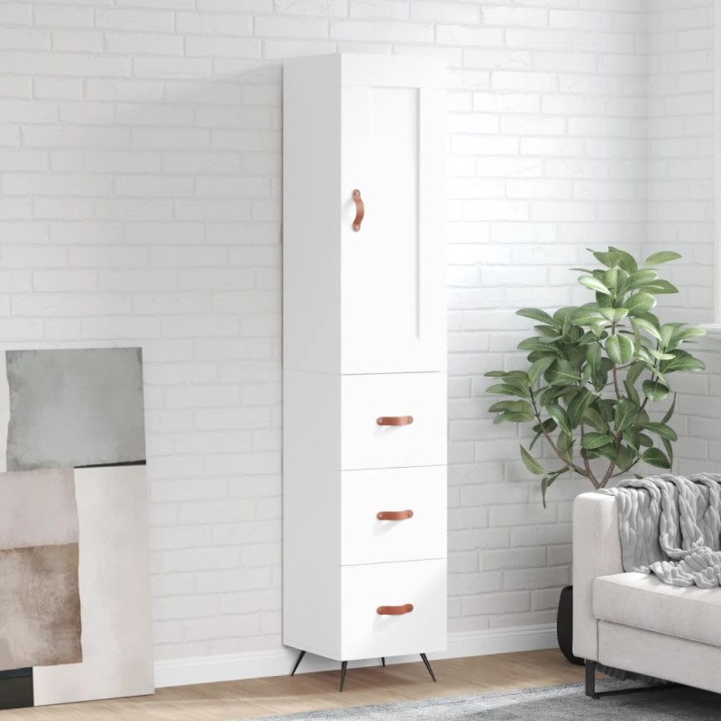 vidaXL Aparador alto madera contrachapada blanco 34,5x34x180 cm vidaXL Aparador alto madera contrachapada blanco 34,5x34x180 cm